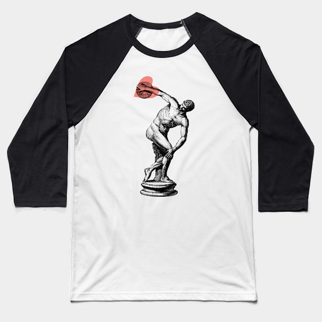 Discobolus with a heart Baseball T-Shirt by Biophilia